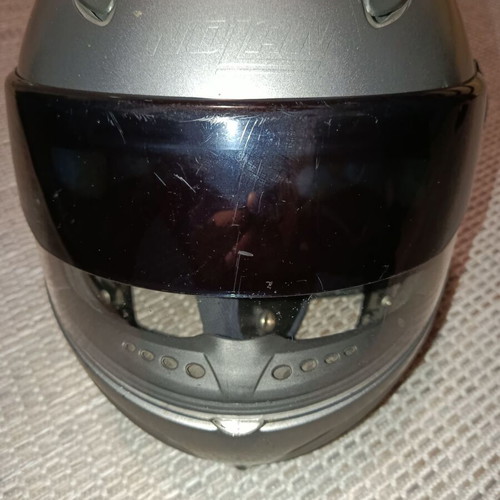 Nolan motorcycle helmet used, dual visor, flip-up