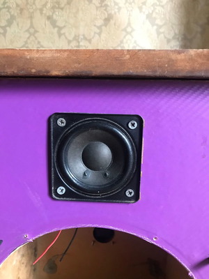 Custom speaker box used for construction
