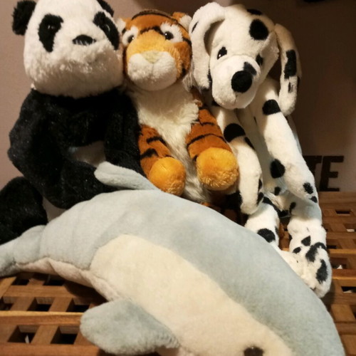 Plush animals used, set of 6