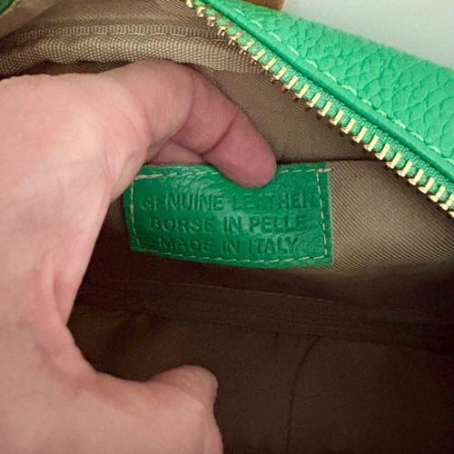 Italian leather crossbody bag green new