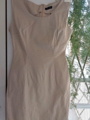 Saxx Milano beige midi mini dress, small, vintage style