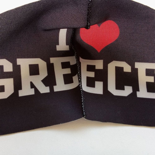 Fabric protection mask like new, washable, I ❤ Greece black