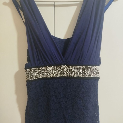 Short dark blue dress used, size M/L, evening wear