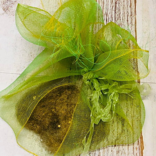 Decorative nets pack used, plastic, green and blue