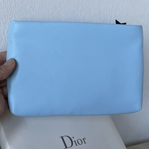 Dior Beautè pouch with metal star CD, ciel blue