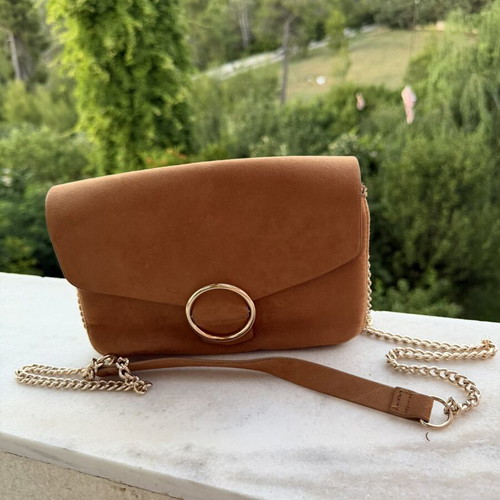 Crossbody bag H&M tan velour like new, medium size