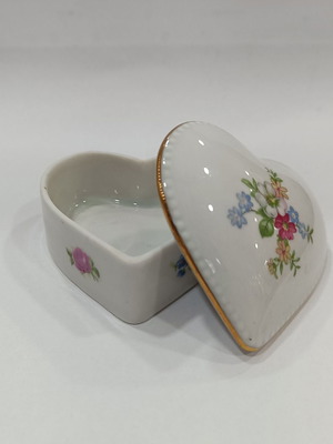 Vintage floral κουτάκι καρδιάς Lippelsdorf μεταχειρισμένο