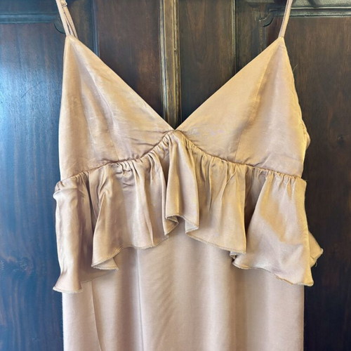 Maxi dress in bronze tones, used, H&M, size L