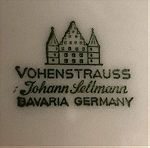 VOHENSTRAUSS BAVARIA GERMANY Αντίκα Μεγάλη πιατέλα εξαιρετικής πορσελάνης με επίχρυση μπορντούρα και ζωγραφισμένο στο χέρι και υπογεγραμμένο..Με τις σφραγίδες γνησιότητας!