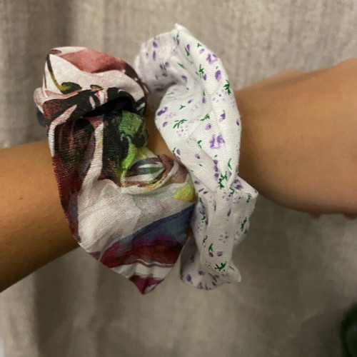 Set of 4 handmade scrunchies for hair new