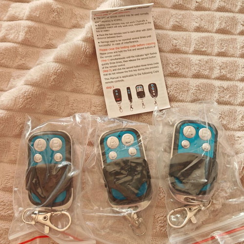 Programmable Remote Controls 433 MHz 3-Pack with 4 Buttons, New