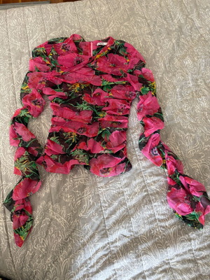 Zara blouse semi-transparent new, slim fit, pink