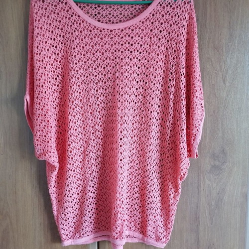 Women's mesh blouse used, pink coral, one size