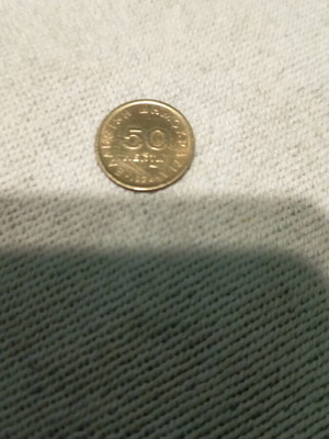 Collectible 50 Lepta Coin 1976 used, Markos Botsaris