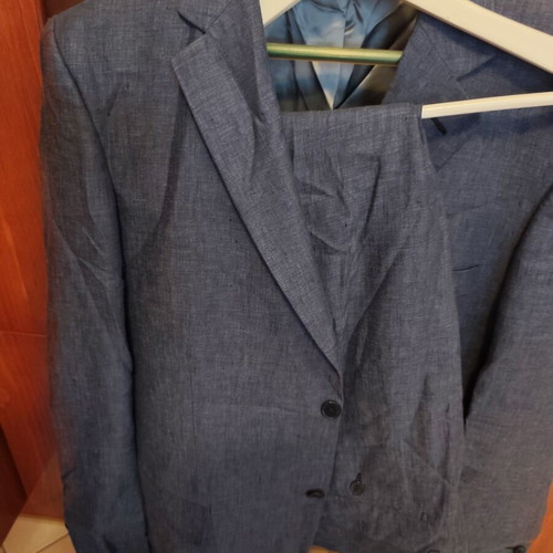 Linen suit set Reporter no 54 like new, blue jacket and trousers