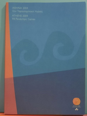 Medal in folder from Athens 2004 Paralympic Games like new