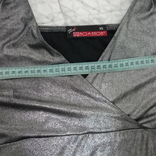 Phenomenon evening blouse like new, black and silver, size XL