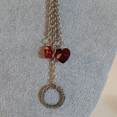 Long necklace with silver butterfly like new