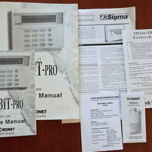 Rokonet Orbit-Pro wired alarm system with Sigma MD-03 telephone dialer