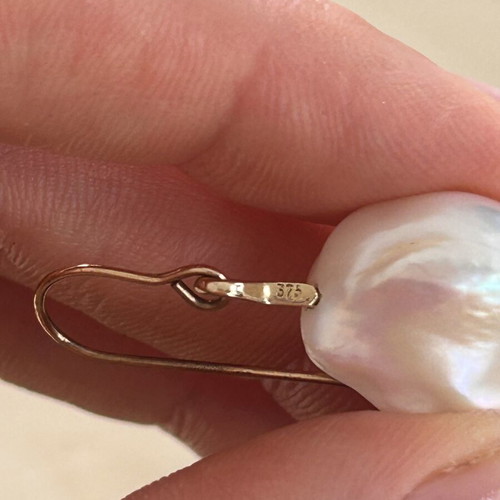 Gold Baroque Pearl Ring and Earrings Set new, genuine Tahiti pearls