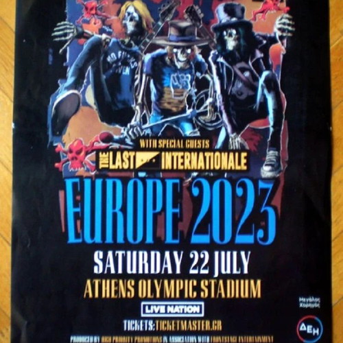 Guns & Roses Original Poster and Concert Ticket Athens 2023 Like New