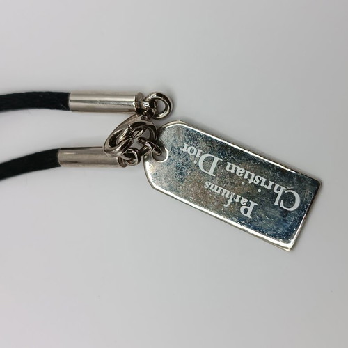 Christian Dior Diorlight vintage long necklace with pendant, silver