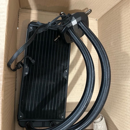 Corsair Hydro H100i v2 CPU liquid cooler used, dual 120mm fans for Socket 115x