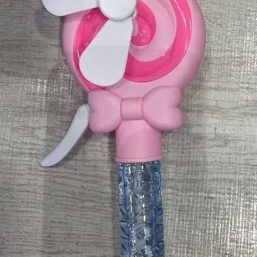 Fan with lollipop shape and bubble blower new