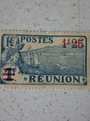 Пощенска марка Рейюнион 1924 Sainte-Rose употребявана