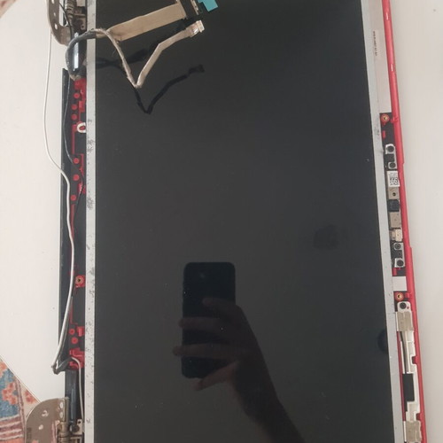 Dell Inspiron 1545 laptop screen with top cover, hinges, camera, antenna used