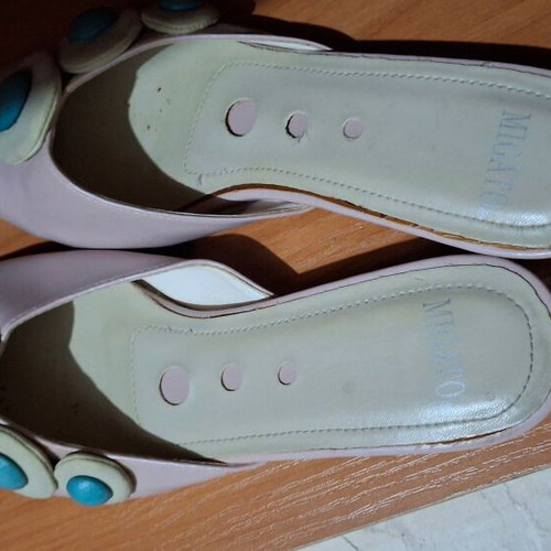 Migato mules kitten heels like new, size 36, pink and turquoise