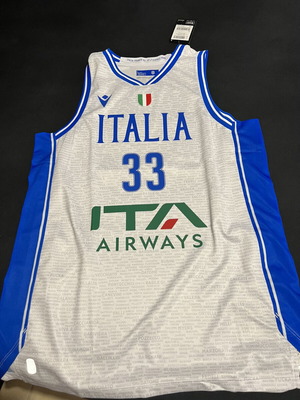 Italy National Basketball Jersey 2026, Large, Authentic