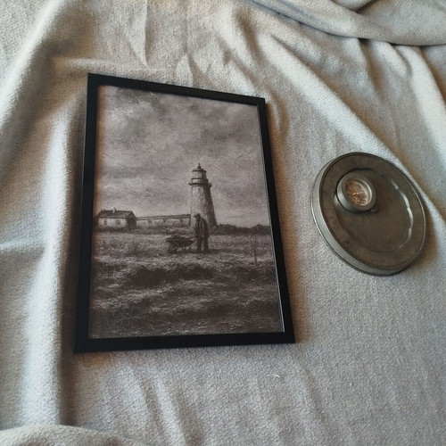 Vintage Lighthouse Matte Framed Art Print Inspired by The Lighthouse