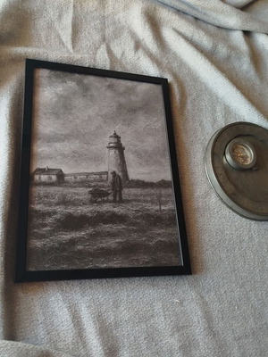 Vintage Φάρος 21x30 Rustic Ναυτικό Κάδρο Τοίχου