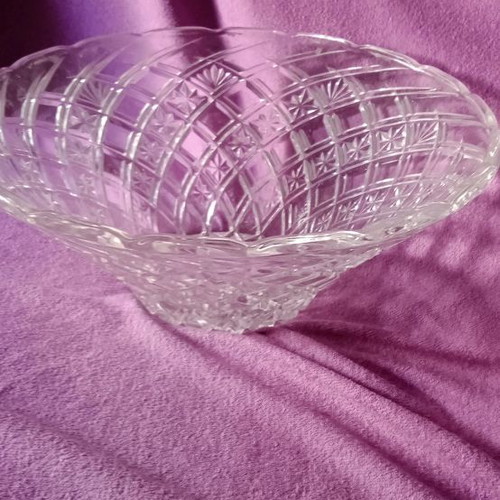 Crystal bowl large and deep, new, fruit bowl
