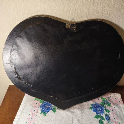 Vintage 1960s Grannys Handmade Greek Embroidered 'S'agapo' Frame 40x30cm