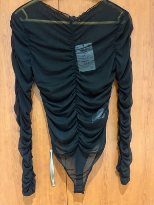 Κορμάκι μαύρο καινούργιο με στρας Pink Woman μέγεθος M