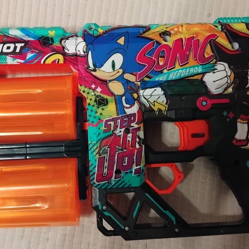 Zuru X-Shot Skins Dread Sonic the Hedgehog toy gun used, foam darts
