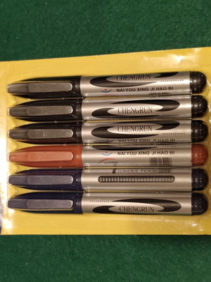 Set of 6 Permanent Markers Bold Point