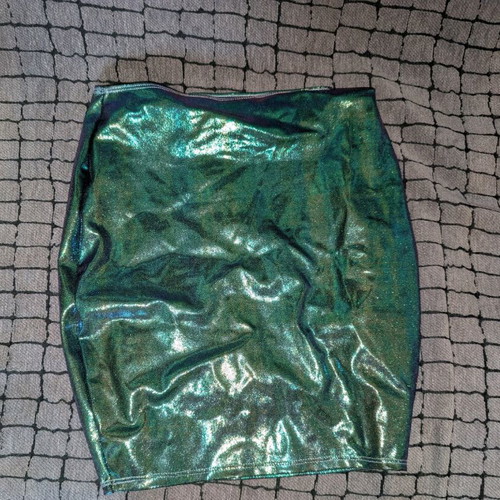 Em's the label metallic green mini skirt new, size S
