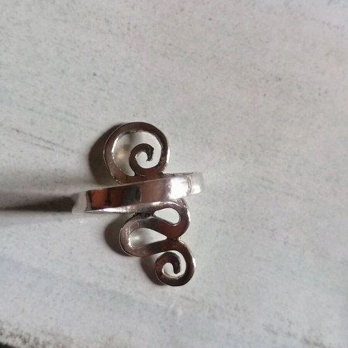 Silver 925 ring ancient Greek spirals new