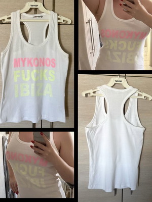 Custom made 100% βαμβακερό λευκό αμάνικο τοπ unisex καινούργιο