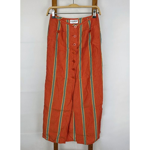 Vintage striped midi linen skirt like new, XS/S, made in Italy