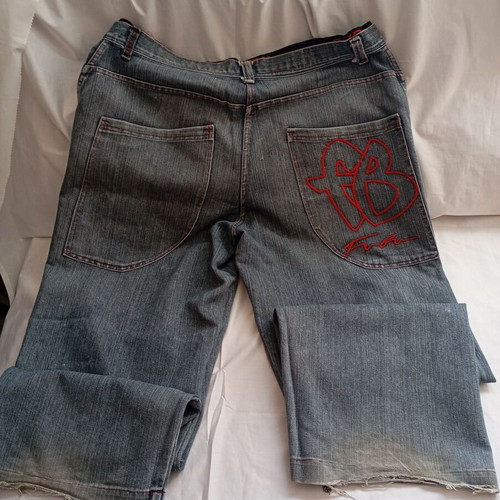 FUBU Vintage Streetwear Jeans Used, 3XL, Blue Denim, 90s Y2K Hip Hop