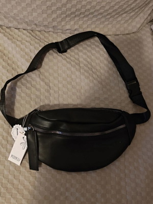 Women's banana bag new, crossbody, black 34x17 cm