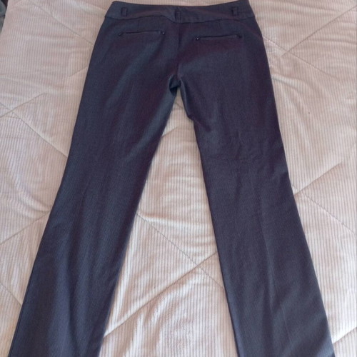 Women's striped pants used, brown, low-rise, size L