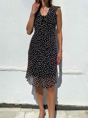Polkadot dress size S, like new, black