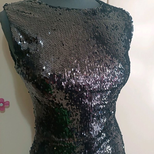 Sequin dress new, fitted, black, size S