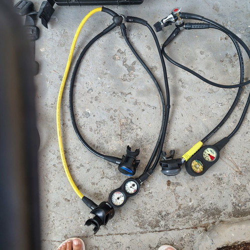 Orca and Zone3 wetsuits, diving gear set with Mares accessories