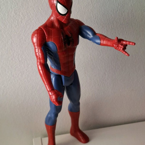 Superman and Spiderman figures 30 cm like new
